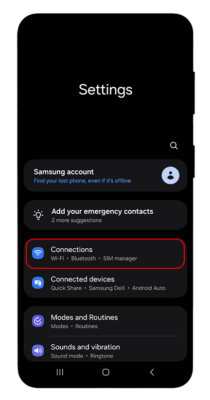 Активация eSIM на Android: снимок экрана, Шаг 1 из 9