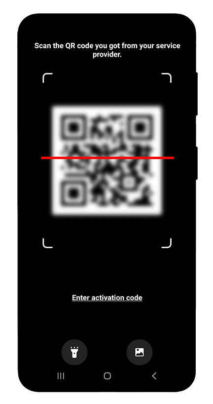 Установка eSIM на Android: снимок экрана, Шаг 6 из 11